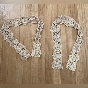 Vintage Handmade Set of Two Scalloped Crochet Lace Trim